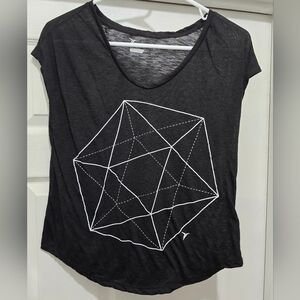 Geometric Print Scoop Neck Women's Top
